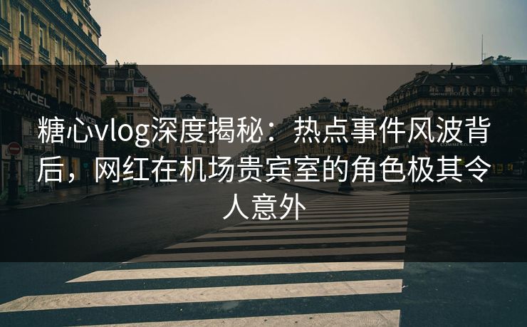 糖心vlog深度揭秘:热点事件风波背后,网红在机场贵宾室的角色极其令人意外 第1张 糖心vlog深度揭秘:热点事件风波背后,网红在机场贵宾室的角色极其令人意外 第1张
