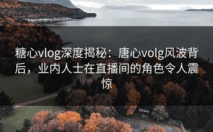 糖心vlog深度揭秘:唐心volg风波背后,业内人士在直播间的角色令人震惊 糖心vlog深度揭秘:唐心volg风波背后,业内人士在直播间的角色令人震惊