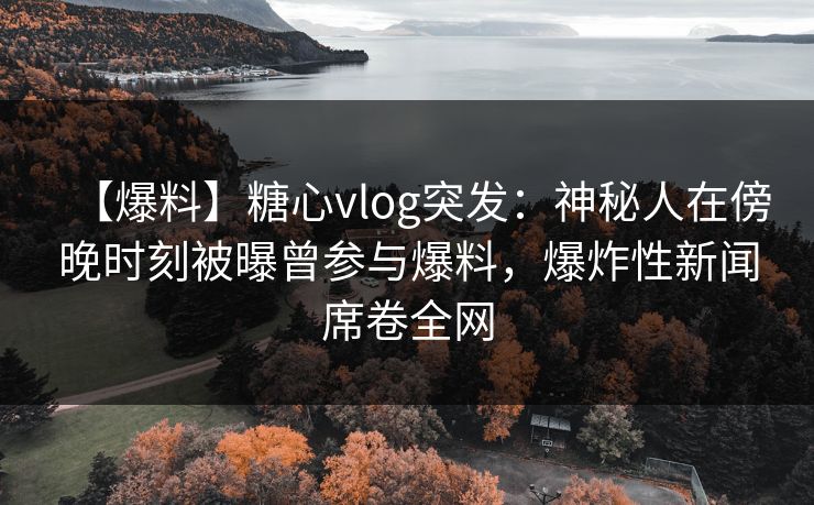 【爆料】糖心vlog突发:神秘人在傍晚时刻被曝曾参与爆料,爆炸性新闻席卷全网 第1张 【爆料】糖心vlog突发:神秘人在傍晚时刻被曝曾参与爆料,爆炸性新闻席卷全网 第1张